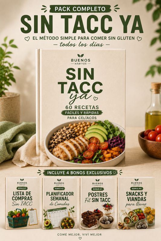 Sin TACC Ya — 60 Recetas Fáciles y Rápidas sin gluten (+ 4 Bonos)